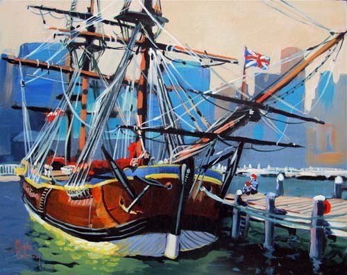 The Endeavour at the Maritime Museum <br> 50h x 64w $995